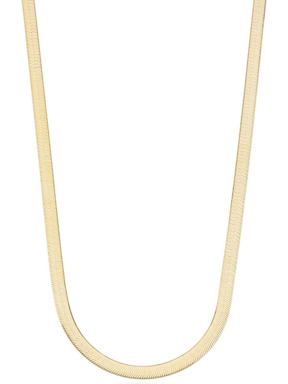 Elegant 18K Gold Plated Herringbone Necklace in 925 Sterling Silver - Italian